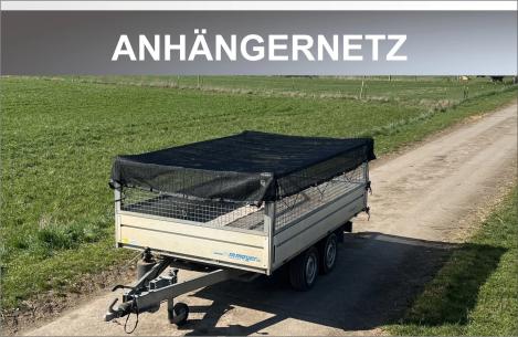 Preview: Anhängernetz Feinmaschig mit Gummiseil, schwarz, 2,50 x 5.00m